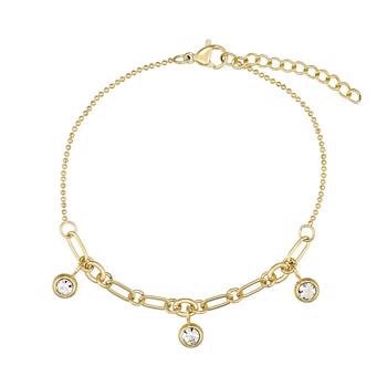 Forgyldt stål armbånd med zirkoner